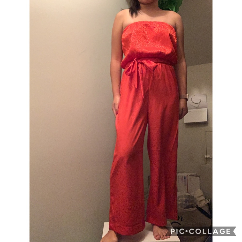 SOLD❌Socialite Leopard Red Strapless Jumpsuit
